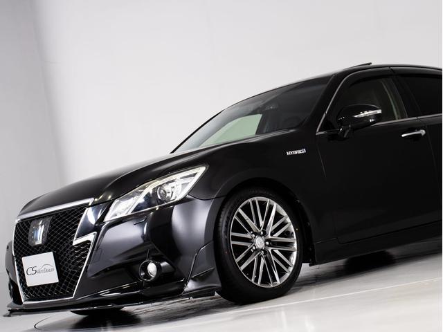 クラウンハイブリッド アスリートG (禁煙車)(サンルーフ)(黒本革シート)(オプション18インチアルミ)(TEIN車高調)(フルエアロ)ウッドコンビハンドル アダプティブハイビーム シートメモリー エアシート Bluetooth対応(7枚目)