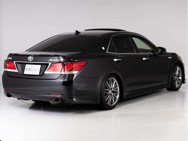 クラウンハイブリッド アスリートG (禁煙車)(サンルーフ)(黒本革シート)(オプション18インチアルミ)(TEIN車高調)(フルエアロ)ウッドコンビハンドル アダプティブハイビーム シートメモリー エアシート Bluetooth対応(14枚目)
