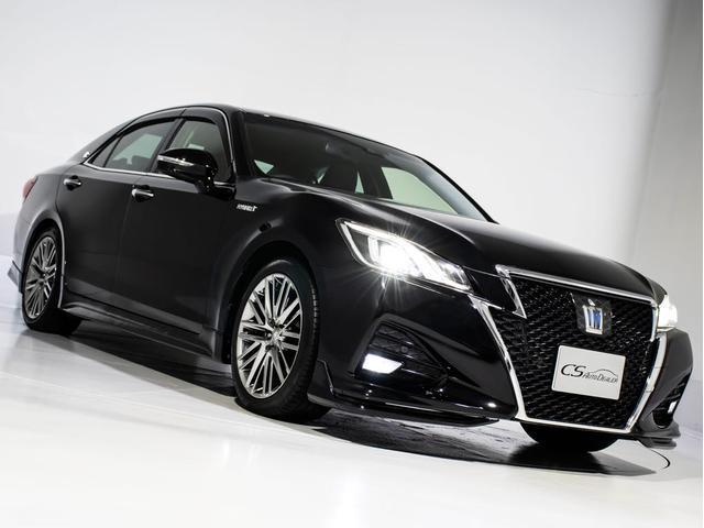 クラウンハイブリッド アスリートＳ　後期型（黒本革シート）（オプション１８インチアルミ）（フルエアロ）（トヨタセーフティセンス）衝突軽減ブレーキ　踏み間違い防止機能　車線逸脱抑制ＬＤＡ　レーダークルーズ　オートマチックハイビーム（18枚目）