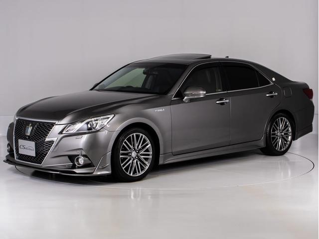 クラウンハイブリッド アスリートＧ　「マンガンラスターカスタム」（サンルーフ）（禁煙車）（ワンオーナー）（黒本革シート）（オプション１８インチアルミ）（パノラミックビューモニター）（フルエアロ）衝突軽減ブレーキ　踏み間違い防止機能（14枚目）