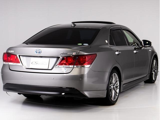 クラウンハイブリッド アスリートＧ　「マンガンラスターカスタム」（サンルーフ）（禁煙車）（ワンオーナー）（黒本革シート）（オプション１８インチアルミ）（パノラミックビューモニター）（フルエアロ）衝突軽減ブレーキ　踏み間違い防止機能（15枚目）