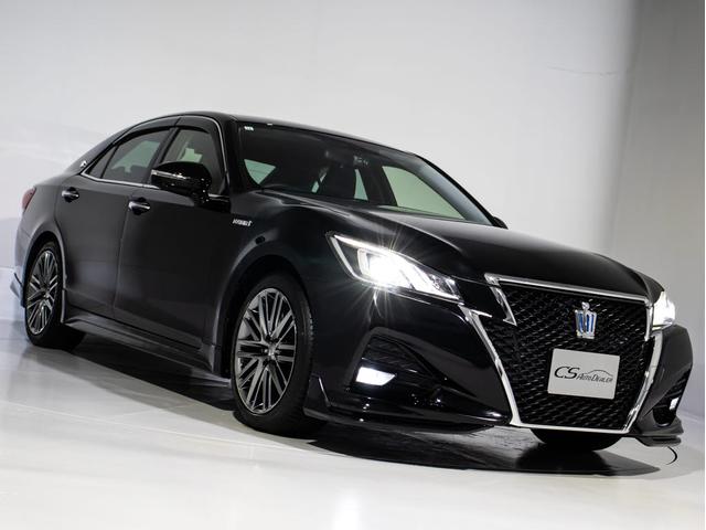 クラウンハイブリッド アスリートＳ　後期型（禁煙車）（黒本革シート）（オプション１８インチアルミホイール）（フルエアロ）ＳＤナビ　Ｂｌｕｅｔｏｏｔｈ対応　レギュラーガソリン仕様　シートヒーター　ステアリングヒーター　スパッタリングアルミ（17枚目）
