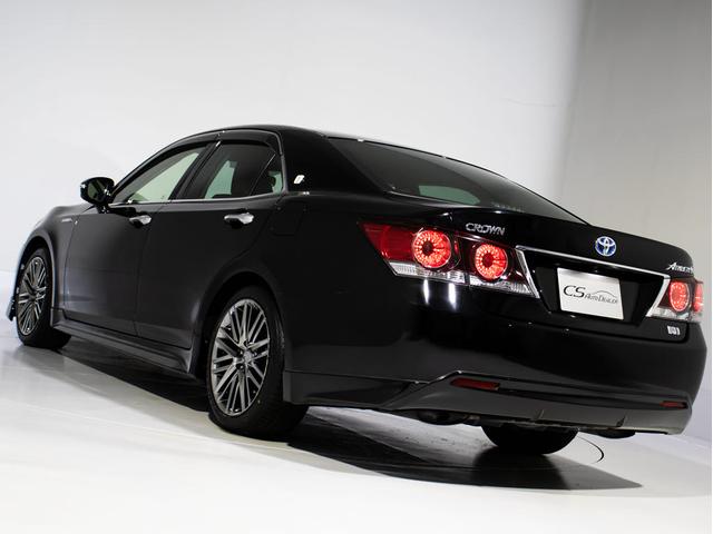 クラウンハイブリッド アスリートＳ　後期型（禁煙車）（黒本革シート）（オプション１８インチアルミホイール）（フルエアロ）ＳＤナビ　Ｂｌｕｅｔｏｏｔｈ対応　レギュラーガソリン仕様　シートヒーター　ステアリングヒーター　スパッタリングアルミ（18枚目）