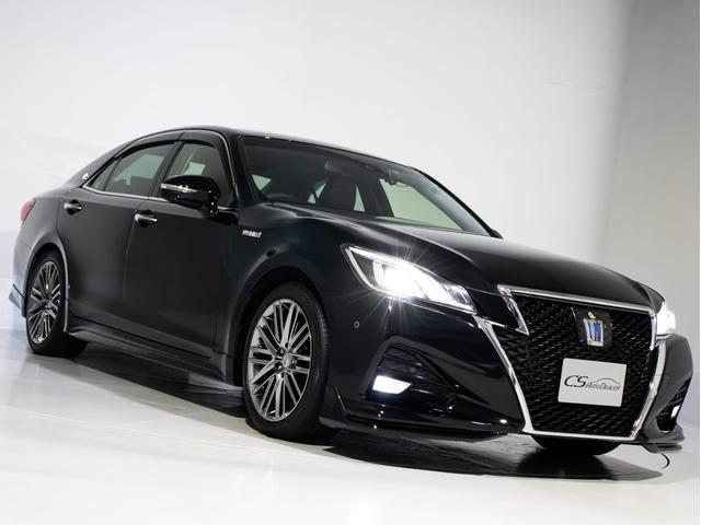 クラウンハイブリッド アスリートＳ　後期型（ワンオーナー）（黒本革シート）（フルエアロ）（オプション１８インチアルミ）（トヨタセーフティセンス）衝突軽減ブレーキ　踏み間違い防止機能　車線逸脱抑制ＬＤＡ　レーダークルーズ　オートハイビーム（18枚目）