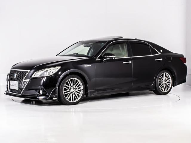 クラウンハイブリッド アスリートＧ　（サンルーフ）（黒本革シート）（フルエアロ）（オプション１８インチアルミ）（衝突軽減）（記録簿８枚）（踏み間違い防止機能）新品タイヤ　レーダークルーズ　アダプティブハイビーム　シートメモリー（9枚目）