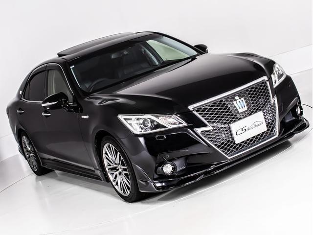 クラウンハイブリッド アスリートＧ　（サンルーフ）（黒本革シート）（フルエアロ）（オプション１８インチアルミ）（衝突軽減）（記録簿８枚）（踏み間違い防止機能）新品タイヤ　レーダークルーズ　アダプティブハイビーム　シートメモリー（13枚目）