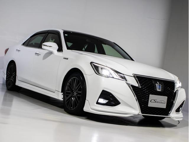 クラウンハイブリッド アスリートＳ　後期型（特注フォーブレザーシート）（オプション１８インチアルミ）（フルエアロ）（ルーフブラック）セーフティセンス　衝突軽減ブレーキ　踏み間違い防止機能　車線逸脱抑制　レーダークルーズ　オートハイビーム（21枚目）