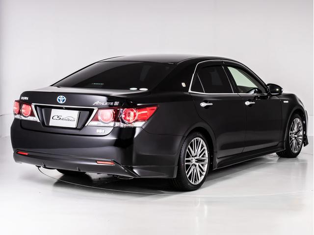 クラウンハイブリッド アスリートＳ　後期型（禁煙車）（フルエアロ）（オプション１８インチアルミ）（新品タイヤ）（黒革調シートカバー）ＳＤマルチナビ　Ｂｌｕｅｔｏｏｔｈ対応　レギューガソリン仕様　カラーバックカメラ　ＬＥＤヘッドライト（13枚目）