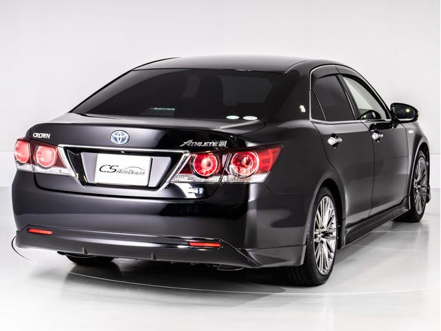 クラウンハイブリッド アスリートＳ　後期型（禁煙車）（フルエアロ）（オプション１８インチアルミ）（新品タイヤ）（黒革調シートカバー）ＳＤマルチナビ　Ｂｌｕｅｔｏｏｔｈ対応　レギューガソリン仕様　カラーバックカメラ　ＬＥＤヘッドライト（14枚目）