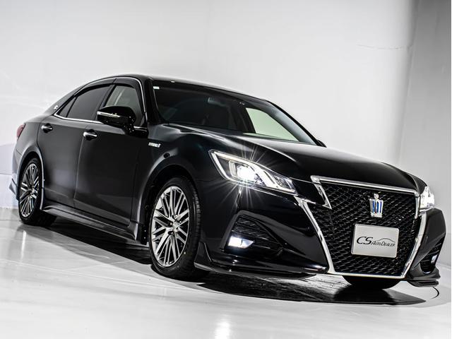 クラウンハイブリッド アスリートＳ　後期型（禁煙車）（フルエアロ）（オプション１８インチアルミ）（新品タイヤ）（黒革調シートカバー）ＳＤマルチナビ　Ｂｌｕｅｔｏｏｔｈ対応　レギューガソリン仕様　カラーバックカメラ　ＬＥＤヘッドライト（15枚目）
