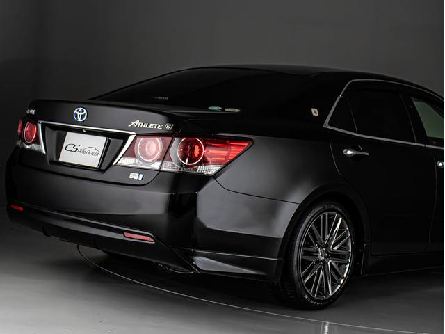 クラウンハイブリッド アスリートＳ　後期型（禁煙車）（フルエアロ）（オプション１８インチアルミ）（新品タイヤ）（黒革調シートカバー）ＳＤマルチナビ　Ｂｌｕｅｔｏｏｔｈ対応　レギューガソリン仕様　カラーバックカメラ　ＬＥＤヘッドライト（25枚目）