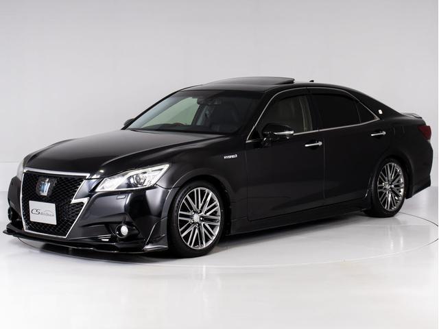 クラウンハイブリッド アスリートＧ　（禁煙車）（サンルーフ）（黒本革シート）（オプション１８インチアルミ）（新品タイヤ）（ＴＥＩＮ車高調）（フルエアロ）ウッドコンビハンドル　アダプティブハイビーム　シートメモリー　Ｂｌｕｅｔｏｏｔｈ対応（13枚目）