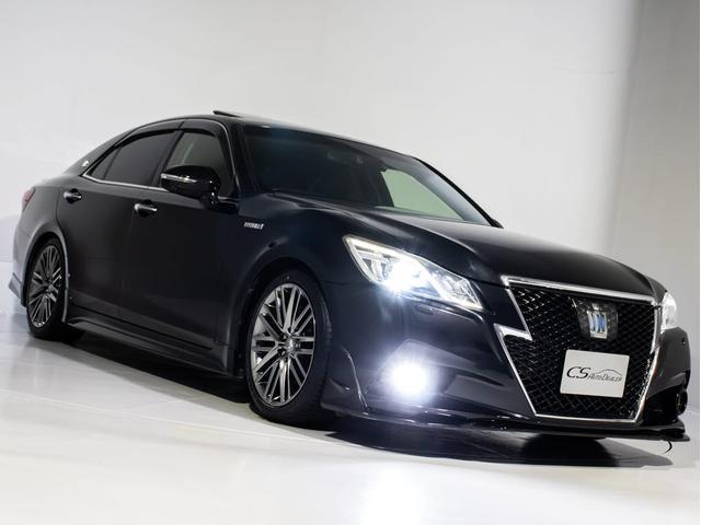 クラウンハイブリッド アスリートＧ　（禁煙車）（サンルーフ）（黒本革シート）（オプション１８インチアルミ）（新品タイヤ）（ＴＥＩＮ車高調）（フルエアロ）ウッドコンビハンドル　アダプティブハイビーム　シートメモリー　Ｂｌｕｅｔｏｏｔｈ対応（17枚目）