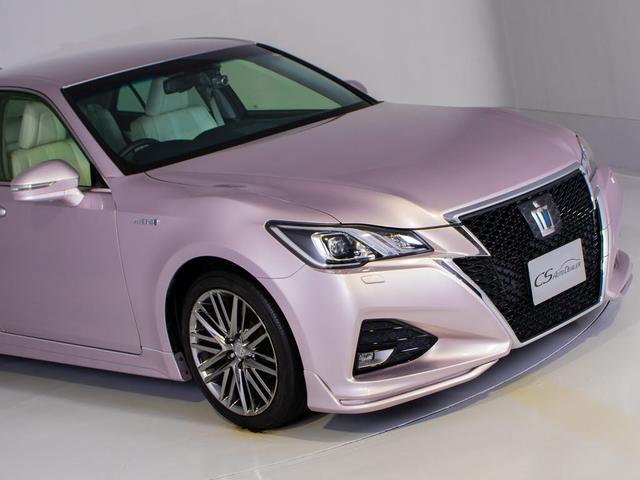 クラウンハイブリッド アスリートＧ　後期型「仄ローズメタリックオパール」（禁煙車）（白本革シート）（オプション１８インチＡＷ）（衝突軽減ブレーキ）（踏み間違い防止機能）（フルエアロ）レーダークルーズ　記録簿９枚　Ｂｌｕｅｔｏｏｔｈ（5枚目）