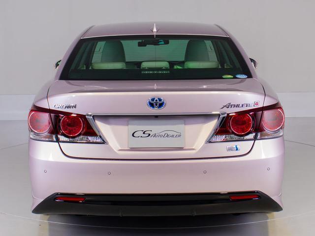 クラウンハイブリッド アスリートＧ　後期型「仄ローズメタリックオパール」（禁煙車）（白本革シート）（オプション１８インチＡＷ）（衝突軽減ブレーキ）（踏み間違い防止機能）（フルエアロ）レーダークルーズ　記録簿９枚　Ｂｌｕｅｔｏｏｔｈ（18枚目）