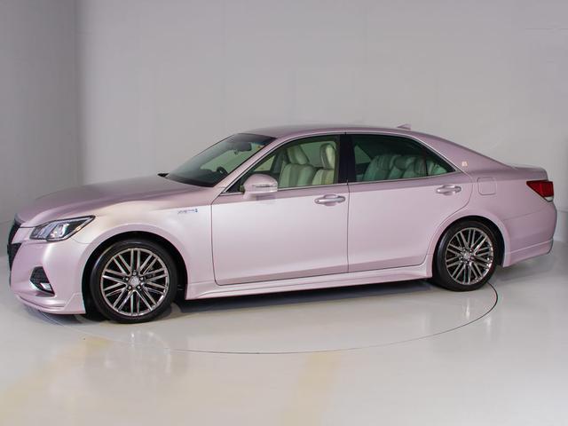 クラウンハイブリッド アスリートＧ　後期型「仄ローズメタリックオパール」（禁煙車）（白本革シート）（オプション１８インチＡＷ）（衝突軽減ブレーキ）（踏み間違い防止機能）（フルエアロ）レーダークルーズ　記録簿９枚　Ｂｌｕｅｔｏｏｔｈ（17枚目）