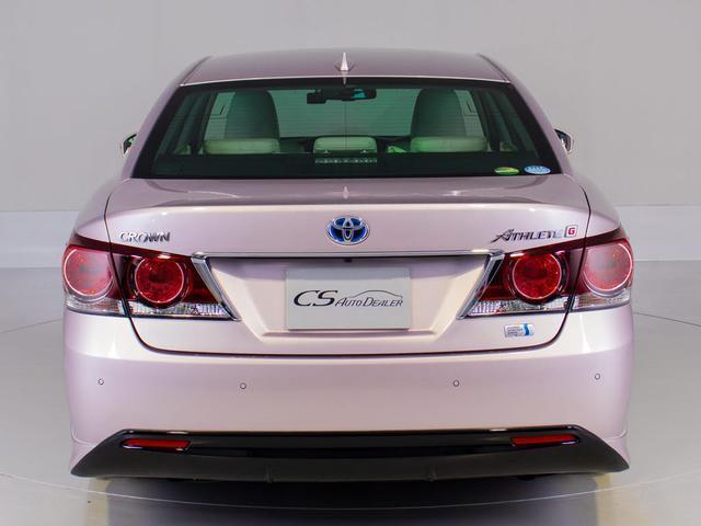 クラウンハイブリッド アスリートＧ　後期型「仄ローズメタリックオパール」（禁煙車）（白本革シート）（オプション１８インチＡＷ）（衝突軽減ブレーキ）（踏み間違い防止機能）（フルエアロ）レーダークルーズ　記録簿９枚　Ｂｌｕｅｔｏｏｔｈ（18枚目）