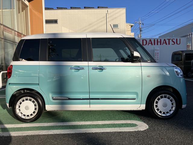 ムーヴキャンバス ストライプスＧ　フロントシートヒーター　電動サイドブレーキ　中古車保証・距離無制限、１年付き　オートライト　ＬＥＤヘッドライト　ＬＥＤフォグランプ　キーフリー　両側電動スライドドア　フロントシートヒーター　ホールド機能付き電動サイドブレーキ　カーペットマット（7枚目）