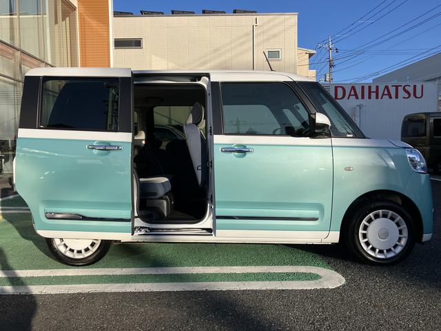 ムーヴキャンバス ストライプスＧ　フロントシートヒーター　電動サイドブレーキ　中古車保証・距離無制限、１年付き　オートライト　ＬＥＤヘッドライト　ＬＥＤフォグランプ　キーフリー　両側電動スライドドア　フロントシートヒーター　ホールド機能付き電動サイドブレーキ　カーペットマット（8枚目）