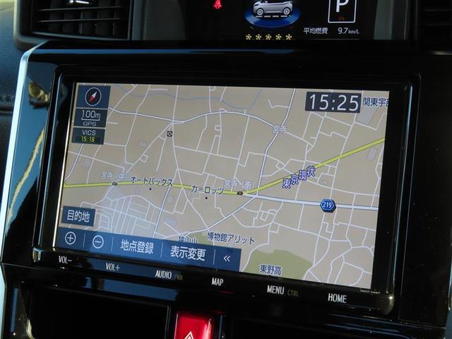 ルーミー カスタムG アイドリング 両側電動SD LEDヘット バックビューモニター 衝突回避ブレーキ 地デジ スマートキー メモリナビ クルーズコントロール 点検記録簿 DVD ETC ドライブレコーダー オートエアコン(5枚目)