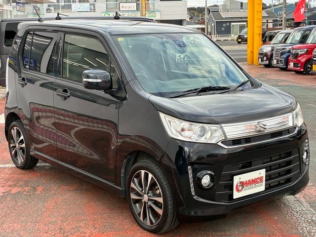 ワゴンＲスティングレー Ｔ　社外メモリーナビ　ＣＤ　ワンセグＴＶ　衝突軽減ブレーキ　横滑り防止ブレーキ　アイドリングストップ　シートヒーター　ベンチシート　クルーズコントロール　パドルシフト　オートライト　ＨＩＤヘッドライト（6枚目）