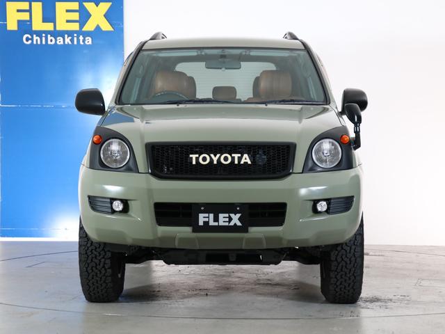 ランドクルーザープラド ＴＸ　シダーグリーンＮＥＷオールペイント　丸目ヘッドライト　内張張り替え　ＴＯＹＯＴＡロゴグリル　純正ＧＸ４７０テール　ＢＲＵＴ１６インチＡＷ　ＢＦグッドリッチＡＴ　クラシックシートカバー　ナローボディ換装（22枚目）