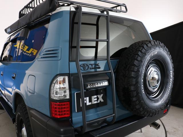 ランドクルーザープラド ＴＸリミテッド　丸目フェイス＆ナローボディー化　ＹＡＫＩＭＡラック　リアラダー　ＫＩＮＧＳサイドオーニング　アンティーク調シートカバー　ナルディーステア　カロッツェリアＳＤナビ　バックカメラ　フリップダウンモニター（38枚目）