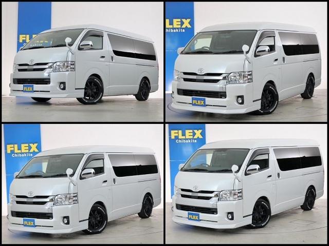 ハイエースワゴン ＧＬ　１０人乗り３ナンバー登録　ガソリン２ＷＤ　ローダウン　フロントスポイラー　１７インチアルミホイール　ベッドキット　床張り施工　９インチフローティングナビ　後席モニター　ＥＴＣ２．０（5枚目）