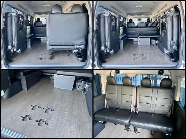 ハイエースワゴン ＧＬ　１０人乗り３ナンバー登録　ガソリン２ＷＤ　ローダウン　フロントスポイラー　１７インチアルミホイール　ベッドキット　床張り施工　９インチフローティングナビ　後席モニター　ＥＴＣ２．０（20枚目）