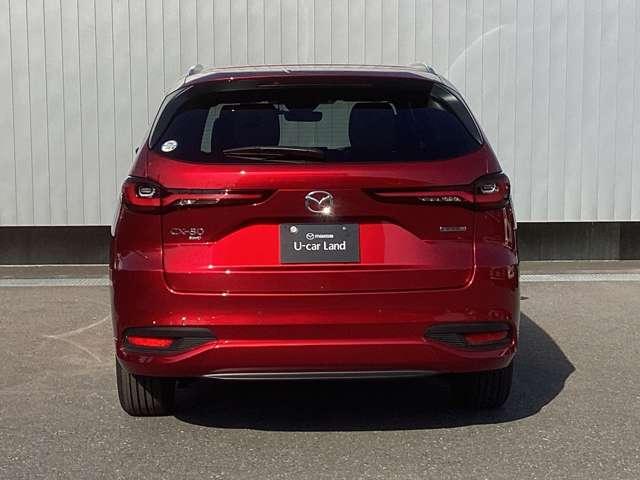 ＣＸ－８０ ３．３　ＸＤハイブリッド　エクスクルーシブ　スポーツ　ディー　ワンオーナー　禁煙車　ディーラー保証付き　レーダークルーズ　クリアランスソナー　パワーシート　３列シート　シートヒーター　オートマチックハイビーム　バックカメラ　衝突被害軽減システム　４ＷＤ　革シート（5枚目）