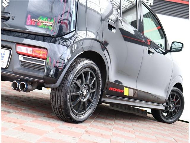 アルトワークス ベースグレード 社外メモリーナビ フルセグ バックカメラ スマートキー ETC 純正15インチアルミ HKSマフラー 革調シートカバー HIDライト&フォグ 4WD(27枚目)