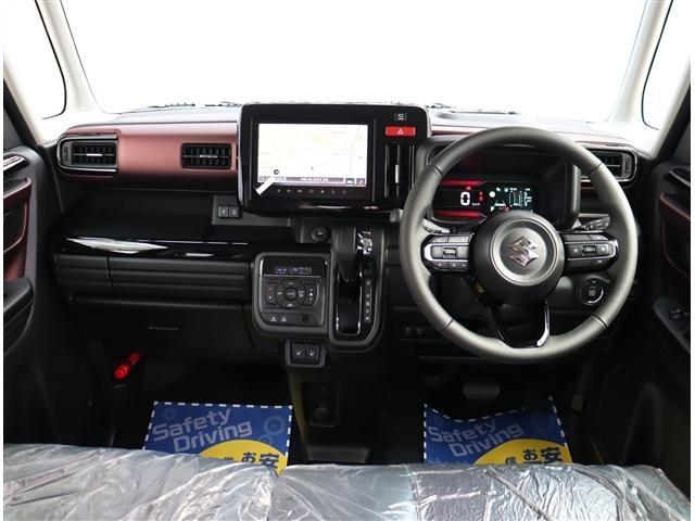 スペーシアカスタム ハイブリッドＸＳターボ　届け出済み未使用車　純正９インチメモリーナビ　フルセグ　全方位カメラ　純正１５インチアルミ　ＬＥＤヘッドライト＆フォグ　ステアリモコン　レーダークルコン　電動パーキング　マルチユースフラップ　ＨＵＤ（7枚目）