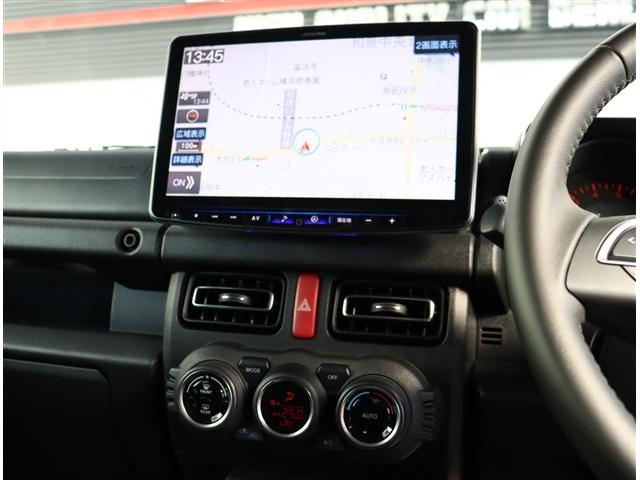 ジムニー ＸＣ　アルパイン１１インチナビフルセグバックカメラ純正１６インチアルミＬＥＤヘッドライト＆フォグステアリモコンクルーズコントロールデジタルインナーミラールーフキャリア背面カバー純正シートカバーワンオーナー（11枚目）