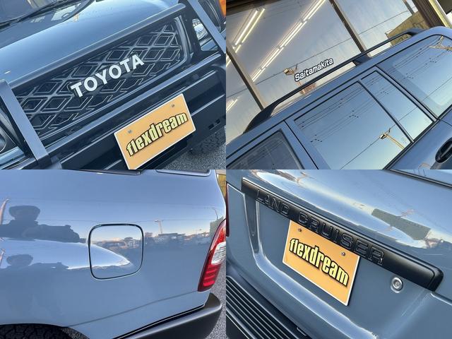 ランドクルーザー100 VXリミテッド 丸目フェイス換装 ARBバンパー オールペイントブルーグレー サイドモールレス(11枚目)