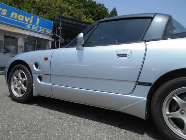 カプチーノ ベースグレード　最終型　５速マニュアル　ツインカムターボ　ノーマル車　４ＷＡＹオープンカー　純正リアウイング　後期型専用１４インチアルミ　ＣＤオーディオ　ＥＴＣ付　収納ネット　ルーフ収納カバー付き（48枚目）