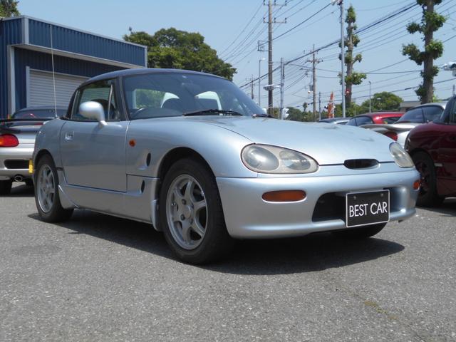 カプチーノ ベースグレード　最終型　５速マニュアル　ツインカムターボ　ノーマル車　４ＷＡＹオープンカー　純正リアウイング　後期型専用１４インチアルミ　ＣＤオーディオ　ＥＴＣ付　収納ネット　ルーフ収納カバー付き（52枚目）