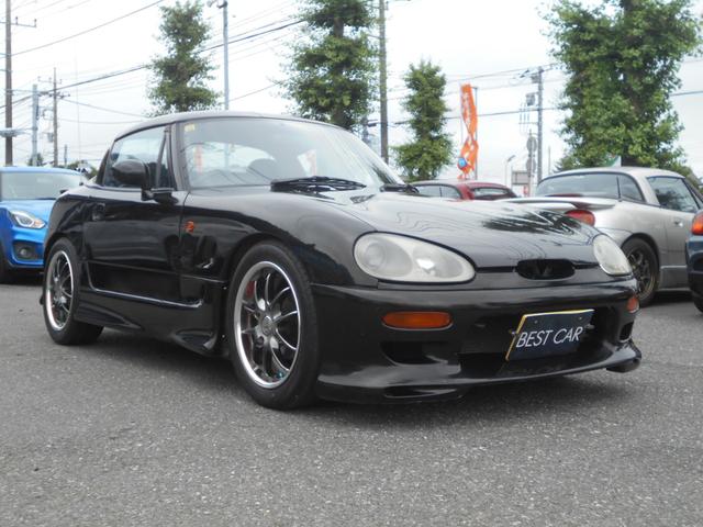カプチーノ リミテッド　５速　ツインカムターボ　黒リミテッド　パワステ　フルエアロ　ローダウン　１５インチＡＷ　フジツボマフラー　ＣＤ　　地デジＴＶ　ＥＴＣ　フロントタワーバー　　容量アップインタークーラー（2枚目）