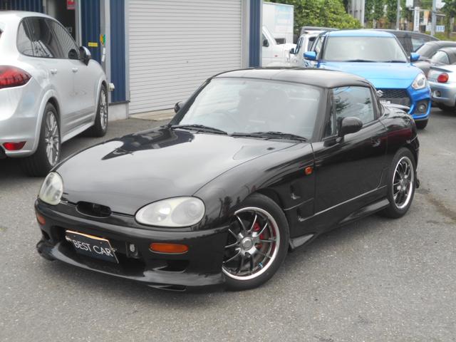 カプチーノ リミテッド　５速　ツインカムターボ　黒リミテッド　パワステ　フルエアロ　ローダウン　１５インチＡＷ　フジツボマフラー　ＣＤ　　地デジＴＶ　ＥＴＣ　フロントタワーバー　　容量アップインタークーラー（7枚目）