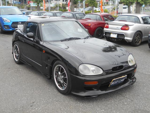 カプチーノ リミテッド　５速　ツインカムターボ　黒リミテッド　パワステ　フルエアロ　ローダウン　１５インチＡＷ　フジツボマフラー　ＣＤ　　地デジＴＶ　ＥＴＣ　フロントタワーバー　　容量アップインタークーラー（41枚目）