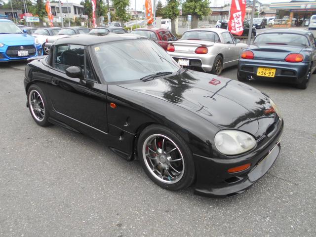 カプチーノ リミテッド　５速　ツインカムターボ　黒リミテッド　パワステ　フルエアロ　ローダウン　１５インチＡＷ　フジツボマフラー　ＣＤ　　地デジＴＶ　ＥＴＣ　フロントタワーバー　　容量アップインタークーラー（46枚目）