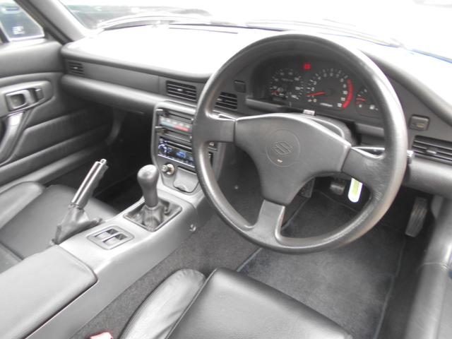 カプチーノ ベースグレード　ツインカムターボ　５速　４ＷＡＹオープンカー　ローダウン　ＢＢＳ１４インチＡＷ　フジツボマフラー　フロントスポイラー　リアウイング　ＬＥＤライト　フロントタワーバー　ＣＤ　ＵＳＢオーディオ　ＥＴＣ（8枚目）