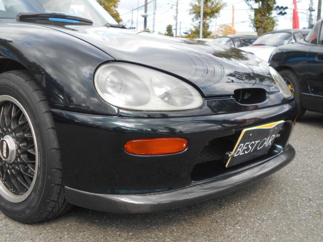 カプチーノ ベースグレード　ツインカムターボ　５速　４ＷＡＹオープンカー　ローダウン　ＢＢＳ１４インチＡＷ　フジツボマフラー　フロントスポイラー　リアウイング　ＬＥＤライト　フロントタワーバー　ＣＤ　ＵＳＢオーディオ　ＥＴＣ（25枚目）