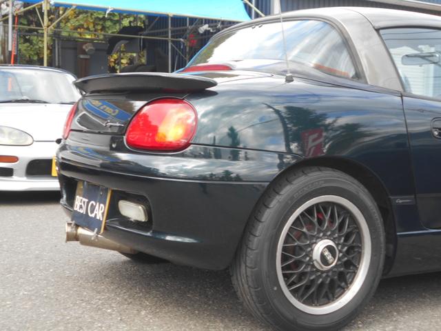 カプチーノ ベースグレード　ツインカムターボ　５速　４ＷＡＹオープンカー　ローダウン　ＢＢＳ１４インチＡＷ　フジツボマフラー　フロントスポイラー　リアウイング　ＬＥＤライト　フロントタワーバー　ＣＤ　ＵＳＢオーディオ　ＥＴＣ（28枚目）