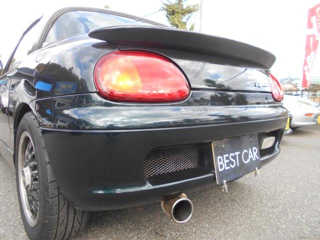 カプチーノ ベースグレード　ツインカムターボ　５速　４ＷＡＹオープンカー　ローダウン　ＢＢＳ１４インチＡＷ　フジツボマフラー　フロントスポイラー　リアウイング　ＬＥＤライト　フロントタワーバー　ＣＤ　ＵＳＢオーディオ　ＥＴＣ（36枚目）