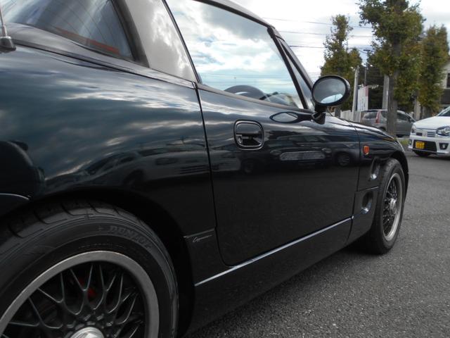 カプチーノ ベースグレード　ツインカムターボ　５速　４ＷＡＹオープンカー　ローダウン　ＢＢＳ１４インチＡＷ　フジツボマフラー　フロントスポイラー　リアウイング　ＬＥＤライト　フロントタワーバー　ＣＤ　ＵＳＢオーディオ　ＥＴＣ（37枚目）