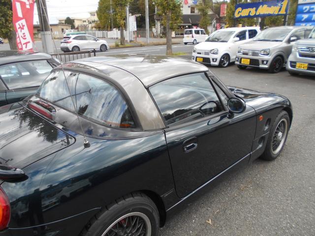 カプチーノ ベースグレード　ツインカムターボ　５速　４ＷＡＹオープンカー　ローダウン　ＢＢＳ１４インチＡＷ　フジツボマフラー　フロントスポイラー　リアウイング　ＬＥＤライト　フロントタワーバー　ＣＤ　ＵＳＢオーディオ　ＥＴＣ（43枚目）