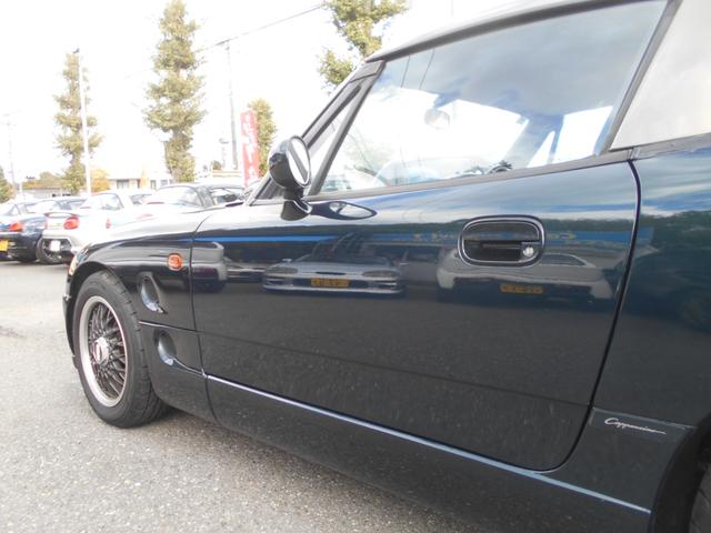 カプチーノ ベースグレード　ツインカムターボ　５速　４ＷＡＹオープンカー　ローダウン　ＢＢＳ１４インチＡＷ　フジツボマフラー　フロントスポイラー　リアウイング　ＬＥＤライト　フロントタワーバー　ＣＤ　ＵＳＢオーディオ　ＥＴＣ（55枚目）