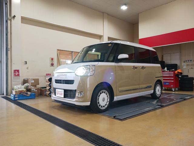 ムーヴキャンバス ストライプスＧ　走行１．４ｋｍ　当店代車上がりの１台です♪　１年保証距離無制限　走行距離１３９０６キロ　　バックカメラ　　純正マット　ＬＥＤヘッドランプ　アイドリングストップ　両側電動スライドドア　プッシュボタンスタート（7枚目）