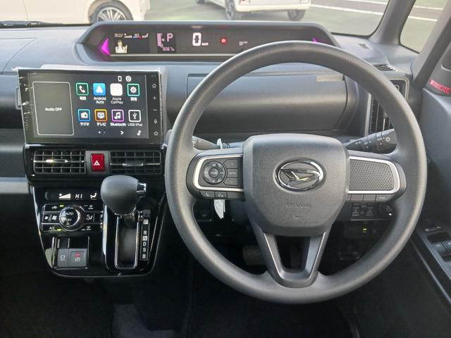 タント カスタムＸ　９インチディスプレイオーディオ　バックカメラ　走行距離８０６７キロ　１年保証・走行距離無制限　新車保証継承対応　フルセグＴＶ　Ｂｌｕｅｔｏｏｔｈ　バックカメラ　両側電動スライドドア　電動パーキングブレーキ　スマートキー　ＬＥＤヘッドライト（3枚目）