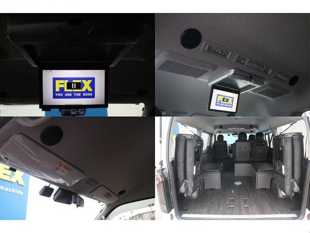 ハイエースワゴン ＧＬ　ロング　内装架装ｆａｍｉｌｉａｒ　ＦＦヒーター　ＢＩＧＸ　ＯＰＴＭサウンド　ＮＣ－１アルミ　シートカバー　ドアバイザー　ルーフスピーカー　ＥＴＣ　センターコンソール　ＬＥＤテール　エアロ　サブバッテリー（6枚目）